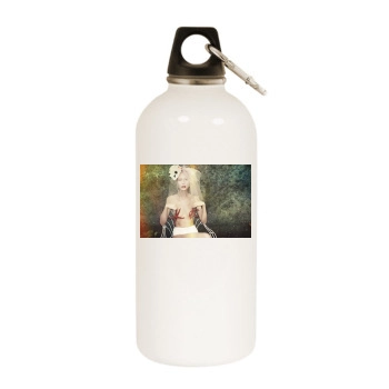 Alana Zimmer White Water Bottle With Carabiner