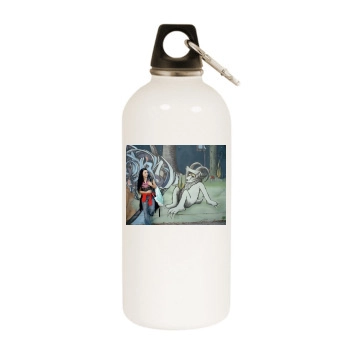 Amy Lee White Water Bottle With Carabiner