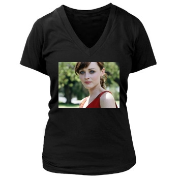 Alexis Bledel Women's Deep V-Neck TShirt