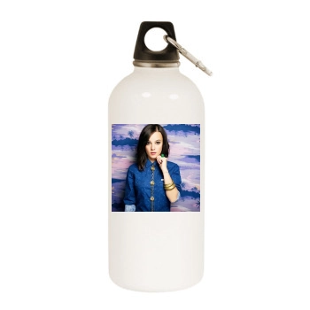 Alizee White Water Bottle With Carabiner