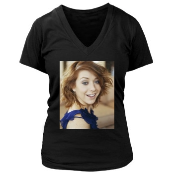 Alyson Hannigan Women's Deep V-Neck TShirt