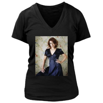 Alyson Hannigan Women's Deep V-Neck TShirt