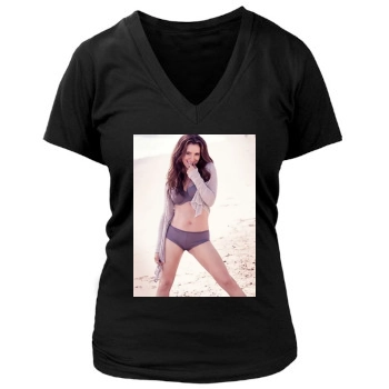 Alyssa Milano Women's Deep V-Neck TShirt