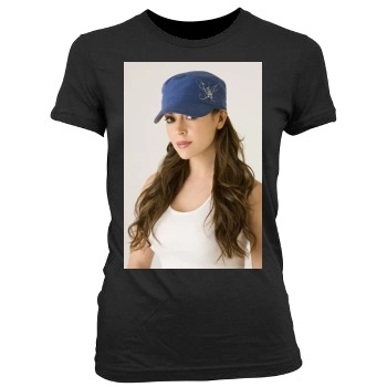 Alyssa Milano Women's Junior Cut Crewneck T-Shirt