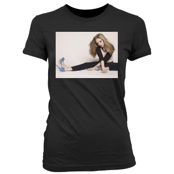 Amanda Seyfried Women's Junior Cut Crewneck T-Shirt