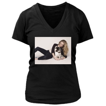 Amanda Seyfried Women's Deep V-Neck TShirt