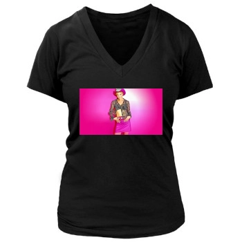 Amanda Tapping Women's Deep V-Neck TShirt