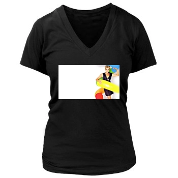 Amanda Tapping Women's Deep V-Neck TShirt