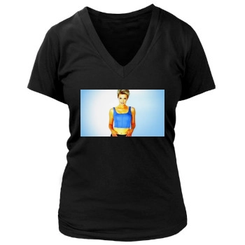 Amanda Tapping Women's Deep V-Neck TShirt