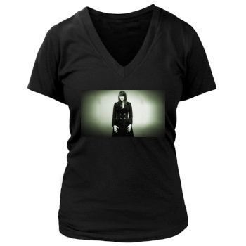 Amanda Tapping Women's Deep V-Neck TShirt