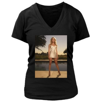 Amber Heard Women's Deep V-Neck TShirt