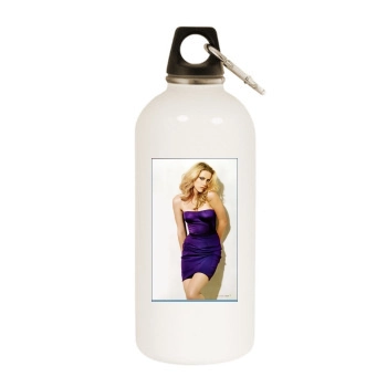 Amber Heard White Water Bottle With Carabiner