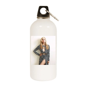 Amber Heard White Water Bottle With Carabiner