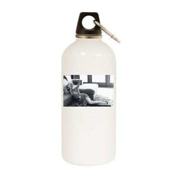 Amber Heard White Water Bottle With Carabiner