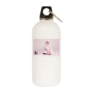 Amber Heard White Water Bottle With Carabiner