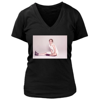 Amber Heard Women's Deep V-Neck TShirt