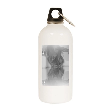 Amber Heard White Water Bottle With Carabiner