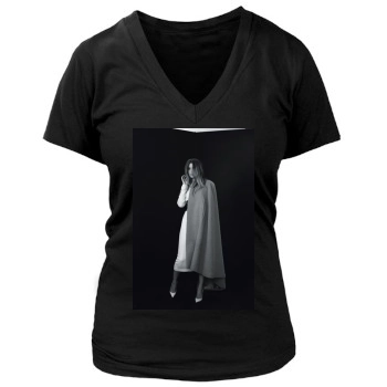 Amber Heard Women's Deep V-Neck TShirt