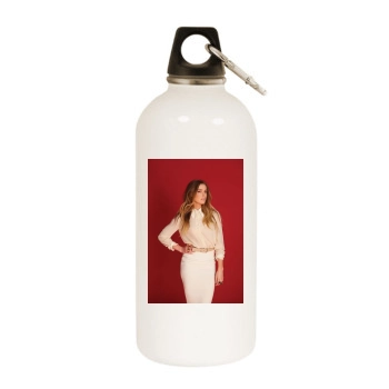 Amber Heard White Water Bottle With Carabiner