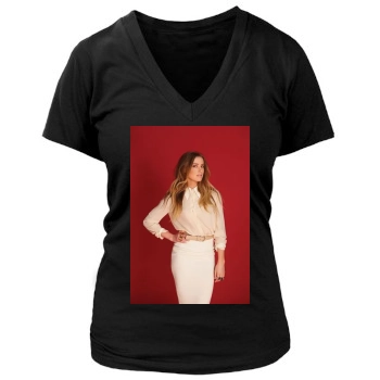 Amber Heard Women's Deep V-Neck TShirt