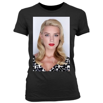 Amber Heard Women's Junior Cut Crewneck T-Shirt