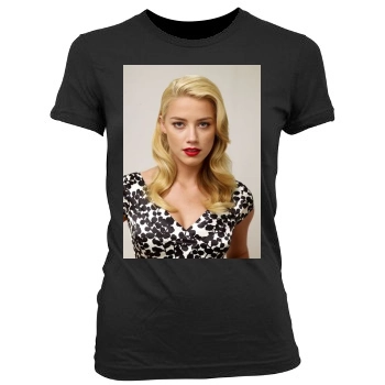 Amber Heard Women's Junior Cut Crewneck T-Shirt