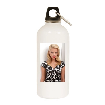 Amber Heard White Water Bottle With Carabiner