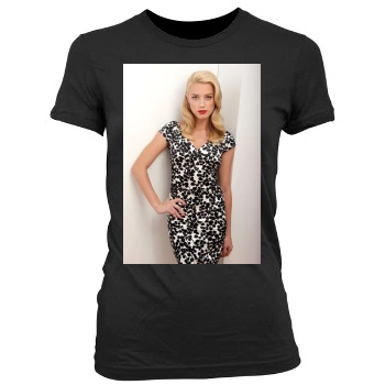 Amber Heard Women's Junior Cut Crewneck T-Shirt