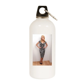 Amber Heard White Water Bottle With Carabiner