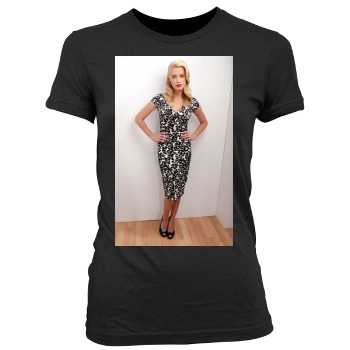 Amber Heard Women's Junior Cut Crewneck T-Shirt