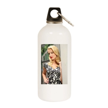 Amber Heard White Water Bottle With Carabiner