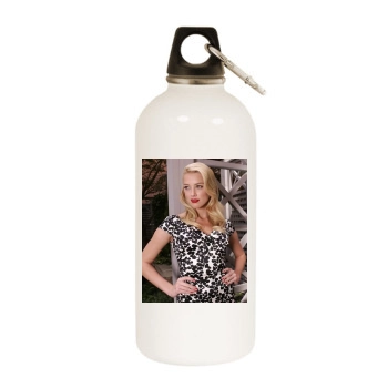 Amber Heard White Water Bottle With Carabiner