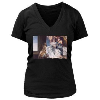 Anja Rubik Women's Deep V-Neck TShirt