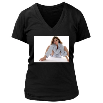 Anna Friel Women's Deep V-Neck TShirt