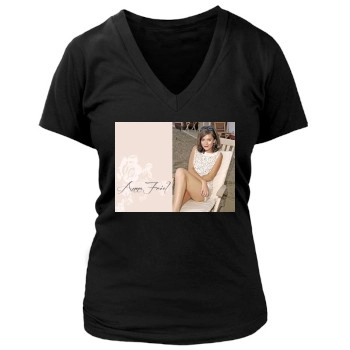 Anna Friel Women's Deep V-Neck TShirt