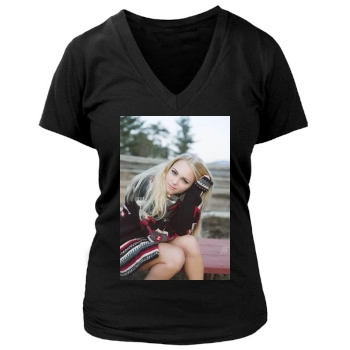 AnnaSophia Robb Women's Deep V-Neck TShirt