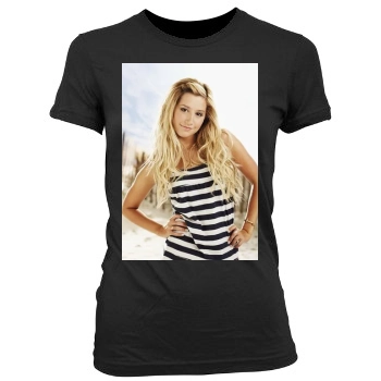 Ashley Tisdale Women's Junior Cut Crewneck T-Shirt