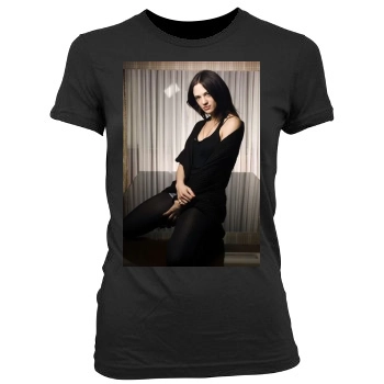 Asia Argento Women's Junior Cut Crewneck T-Shirt