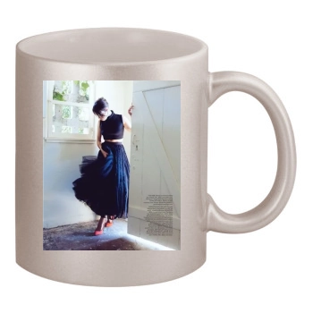 Aubrey Plaza 11oz Metallic Silver Mug