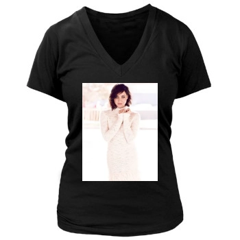 Aubrey Plaza Women's Deep V-Neck TShirt