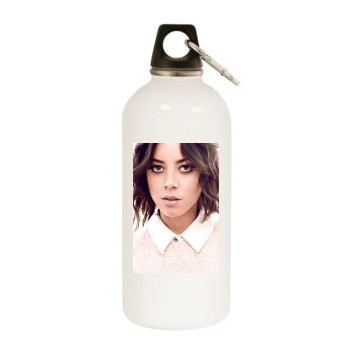 Aubrey Plaza White Water Bottle With Carabiner