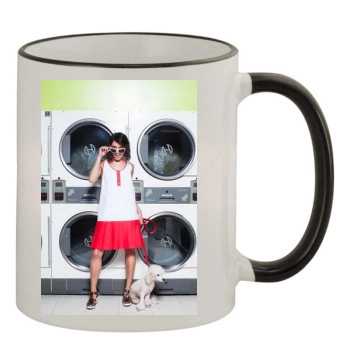 Aubrey Plaza 11oz Colored Rim & Handle Mug