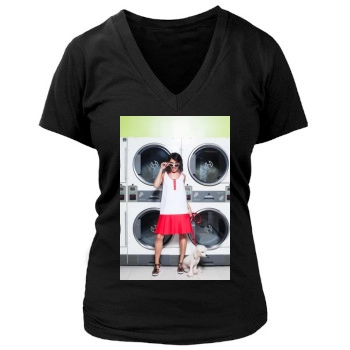 Aubrey Plaza Women's Deep V-Neck TShirt