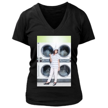 Aubrey Plaza Women's Deep V-Neck TShirt