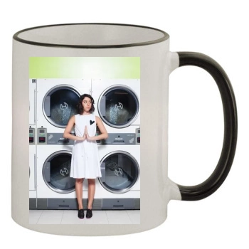 Aubrey Plaza 11oz Colored Rim & Handle Mug