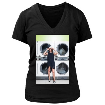 Aubrey Plaza Women's Deep V-Neck TShirt