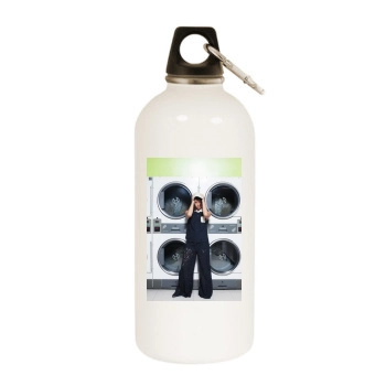 Aubrey Plaza White Water Bottle With Carabiner