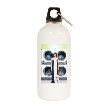 Aubrey Plaza White Water Bottle With Carabiner