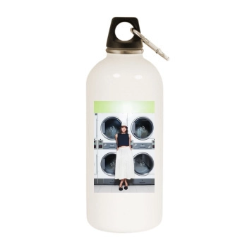 Aubrey Plaza White Water Bottle With Carabiner