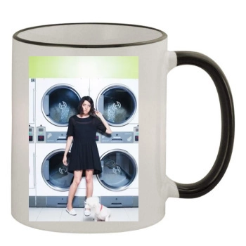 Aubrey Plaza 11oz Colored Rim & Handle Mug